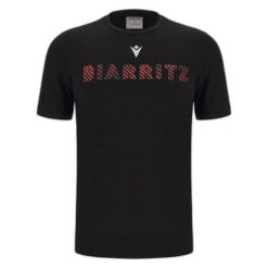 Koszulka z polycottonu Biarritz 2022/23. Czarne bluzki damskie Macron, bez wzorów, sportowe, bez kołnierzyka, bez ramiączek. Za 142.50 zł.