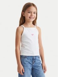 Roxy Top W126-RXGSL-1021-01X Biały Regular Fit. Białe koszulki i t-shirty dziewczęce Roxy, bez wzorów, z bawełny, bez kołnierzyka, bez ramiączek. Za 39.99 zł.