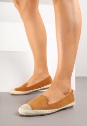 Jasnobrązowe Espadryle Ozdobione Plecionką Tiaziane. Brązowe espadryle damskie Born2be, bez wzorów, bez obcasa. Za 39.99 zł.