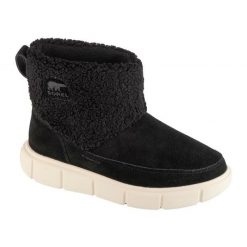 Buty Sorel Explorer Iii Slip-on Cozy Wp 2079341010 czarne. Czarne śniegowce damskie z gumy, za kostkę. Za 739.81 zł.