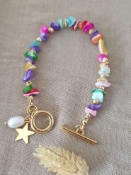 Nakkash Pozłacana bransoletka z masą perłową rozmiar: onesize. Białe bransoletki damskie Nakkash, pozłacane. Za 87.61 zł.