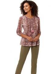 Heine Bluzka ze wzorem rozmiar: 42. Bluzki damskie Heine, bez wzorów, bez kołnierzyka, bez ramiączek. Za 52.05 zł.