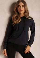 Czarna Bluza z Kapturem Lemine. Czarne bluzy damskie Renee, xl, bez wzorów, z dzianiny, z kapturem. Za 19.99 zł.