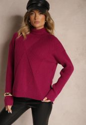 Fioletowy Casualowy Golf z Wiskozą o Krótszym Kroju z Tyłu Nialireth. Fioletowe golfy damskie Renee, m, bez wzorów, z jeansu, bez ramiączek. Za 139.99 zł.