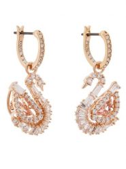 Swarovski Kolczyki Swan 5732415 Różowe złoto. Czerwone kolczyki damskie Swarovski, metalowe. Za 579.99 zł.