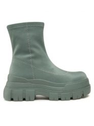 Jenny Fairy Botki LS5851-01 Zielony. Zielone botki damskie Jenny Fairy, z materiału, bez obcasa, na płaskiej podeszwie, bez zapięcia. Za 149.99 zł.