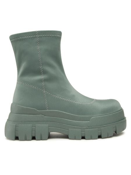 Jenny Fairy Botki LS5851-01 Zielony. Zielone botki damskie Jenny Fairy, z materiału, bez obcasa, na płaskiej podeszwie, bez zapięcia. Za 149.99 zł.