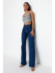 Trendyol Dżinsy - Comfort fit - w kolorze niebieskim rozmiar: 40. Niebieskie jeansy damskie Trendyol, z podwyższonym stanem. Za 100.99 zł.