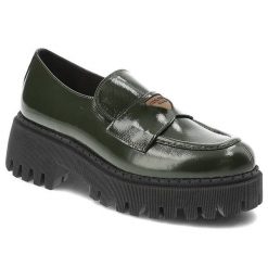 Zielone Półbuty Armodo Stylowe Obuwie Damskie. Zielone półbuty damskie Armodo, na jesień, bez wzorów, ze skóry, bez obcasa, bez zapięcia. Za 379.00 zł.