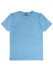 Tommy Hilfiger T-Shirt KB0KB04142 D Błękitny Regular Fit. Niebieskie t-shirty i koszulki chłopięce Tommy Hilfiger, bez wzorów, z bawełny, bez kołnierzyka, bez ramiączek. Za 79.99 zł.