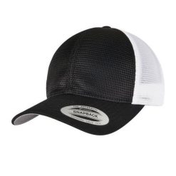 360 Dwukolorowa Czapka Omnimesh. Białe czapki z daszkiem damskie FLEXFIT, bez wzorów, z bawełny. Za 79.99 zł.