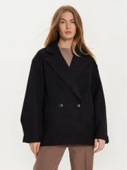 Gina Tricot Płaszcz przejściowy 22830 Czarny Regular Fit. Czarne płaszcze damskie Gina Tricot, l, bez wzorów, z syntetyku, bez kaptura. Za 209.99 zł.