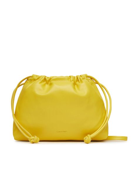 Calvin Klein Jeans Torebka Drawstring Crossbody26 LV04K3060G Żółty. Żółte torebki klasyczne damskie Calvin Klein Jeans, z jeansu, bez dodatków. Za 259.99 zł.