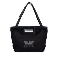 Torebka Max Mara Beachwear. Czarne shopper bag Max Mara Beachwear, bez dodatków. Za 1,024.00 zł.