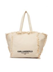 KARL LAGERFELD Torebka B2W50021 Beżowy jasny. Brązowe shopper bag KARL LAGERFELD, bez wzorów, z materiału, bez dodatków. Za 549.99 zł.