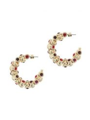 Otazu Pozłacane kolczyki-półkreole z kryształami Swarovski rozmiar: onesize. Czerwone kolczyki damskie Otazu, z kryształem, pozłacane. Za 86.99 zł.