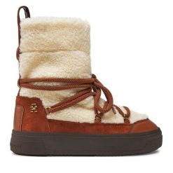 Śniegowce Tommy Hilfiger. Brązowe śniegowce damskie Tommy Hilfiger. Za 449.99 zł.