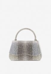 Srebrna Koktajlowa Torebka Ozdobiona Cyrkoniami Delmine. Szare torebki klasyczne damskie Born2be, na ramię, małe, bez dodatków. Za 79.99 zł.
