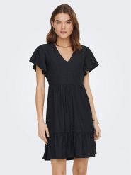 ONLY Sukienka codzienna 15289687 Granatowy Regular Fit. Niebieskie sukienki damskie Only, bez wzorów, z syntetyku, bez ramiączek. Za 109.99 zł.