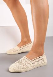 Beżowe Ażurowe Espadryle na Podeszwie z Plecionki Satisfyinglys. Brązowe espadryle damskie Born2be, w ażurowe wzory, z materiału, bez obcasa. Za 49.99 zł.