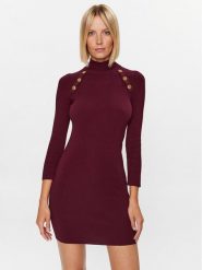 Marella Sukienka dzianinowa Estasi 2333260237200 Bordowy Slim Fit. Czerwone sukienki damskie Marella, bez wzorów, z dzianiny, bez ramiączek. Za 1,569.00 zł.