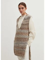 STEFANEL Bezrękawnik w kolorze jasnobrązowo-szarym rozmiar: XS. Brązowe kamizelki damskie Stefanel, xs, z wełny, bez kołnierzyka. Za 141.19 zł.