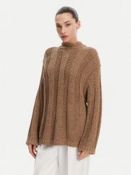 Tommy Hilfiger Sweter WW0WW44486 Brązowy Relaxed Fit. Brązowe swetry klasyczne damskie Tommy Hilfiger, s, z syntetyku, bez kołnierzyka. Za 659.99 zł.
