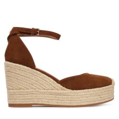 Espadryle BOSS. Brązowe espadryle damskie Boss, bez wzorów, bez obcasa. Za 799.99 zł.