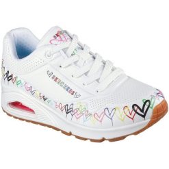 Adidasy Skechers Uno - Love All Aroun, Kobiety. Białe obuwie sportowe damskie Skechers, ze skóry ekologicznej, bez zapięcia, na fitness i siłownię. Za 590.00 zł.