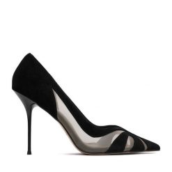 Szpilki Eva Minge. Czarne szpilki damskie Eva Minge, bez wzorów, bez obcasa, na szpilce, bez zapięcia. Za 429.99 zł.