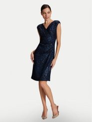 Swing Sukienka wieczorowa 5AH07000 Granatowy Slim Fit. Niebieskie sukienki damskie Swing, bez wzorów, z syntetyku, wizytowe, bez ramiączek. Za 419.99 zł.