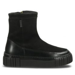 Botki Gant. Czarne botki damskie Gant, bez obcasa, na płaskiej podeszwie, bez zapięcia. Za 539.99 zł.