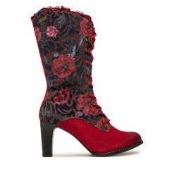 Kozaki Laura Vita. Czerwone kozaki damskie LAURA VITA, bez obcasa, na słupku, bez zapięcia. Za 639.99 zł.
