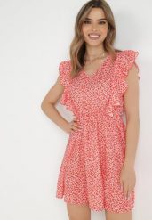 Czerwona Sukienka Neamelia. Czerwone sukienki damskie Born2be, bez wzorów, z wiskozy, klasyczne, bez ramiączek. Za 129.99 zł.