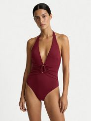 Guess Strój kąpielowy E6GJ16 KF590 Bordowy. Czerwone stroje jednoczęściowe Guess, z aplikacjami, z syntetyku. Za 439.99 zł.