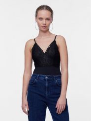 Pieces Body Nichelle 17102107 Czarny Slim Fit. Czarne body i gorsety Pieces, bez wzorów, z syntetyku. Za 109.99 zł.