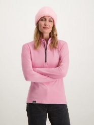 Bluza narciarska damska Poederbaas. Czerwone bluzy damskie POEDERBAAS, na zimę, xl, bez wzorów, z materiału, bez kaptura. Za 164.70 zł.
