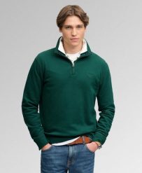 Superdry Bluza Essential Serif Logo Half Zip – 60% bawełna, 40% poliester z. Zielone bluzy damskie Superdry, l, bez wzorów, z bawełny, bez kaptura. Za 354.85 zł.