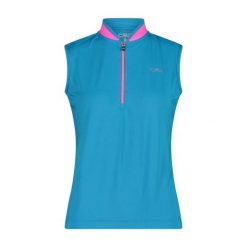 Koszulka damska rowerowe CMP 31C7866. Niebieskie koszulki damskie CMP, xs, bez wzorów, bez kołnierzyka, bez ramiączek. Za 190.50 zł.