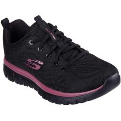 Adidasy Skechers Get Connected, Kobiety. Czarne obuwie sportowe damskie Skechers, bez zapięcia, trekkingowe, Skechers Sport. Za 199.99 zł.