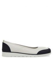 Clara Barson Baleriny WYL3650-1 Biały. Białe balerinki damskie Clara Barson, bez wzorów, ze skóry. Za 79.99 zł.