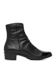Rieker Botki CEO-Y0773-00 Czarny. Czarne botki damskie Rieker, ze skóry, bez obcasa, na słupku, bez zapięcia. Za 379.99 zł.
