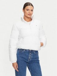Tommy Jeans Kurtka zimowa Essential DW0DW18827 Biały Regular Fit. Białe kurtki damskie Tommy Jeans, na zimę, m, bez wzorów, z jeansu, bez kaptura. Za 629.99 zł.