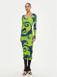 Versace Jeans Couture Sukienka codzienna 78HAO920 Zielony Regular Fit. Zielone sukienki damskie Versace Jeans Couture, bez wzorów, z jeansu, bez ramiączek. Za 829.99 zł.