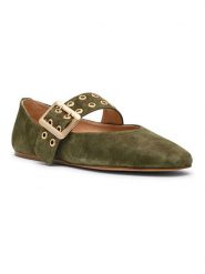 Steve Madden Skórzane baleriny "Atlantica" w kolorze khaki rozmiar: 39. Brązowe balerinki damskie Steve Madden, bez wzorów. Za 328.18 zł.