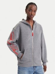 Guess Bluza W6BQ21 K7947 Szary Relaxed Fit. Szare bluzy damskie Guess, xl, z aplikacjami, z bawełny, bez kaptura. Za 524.99 zł.