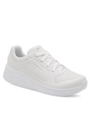Skechers Sneakersy Uno Lite 8750063 WHT Biały. Białe obuwie sportowe damskie Skechers, z tworzywa sztucznego, bez zapięcia. Za 259.99 zł.