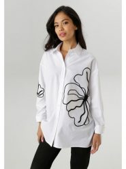 Aniston Koszula w kolorze białym rozmiar: 42. Białe koszule damskie Aniston, bez wzorów, z bawełny, bez kołnierzyka, bez ramiączek. Za 74.28 zł.