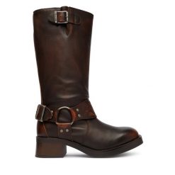 Oficerki Steve Madden. Brązowe kozaki damskie Steve Madden, bez obcasa, na płaskiej podeszwie, bez zapięcia. Za 949.99 zł.