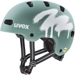 Kask rowerowy dziecięcy UVEX Kid 4 Style MIPS, green. Zielone akcesoria rowerowe UVEX. Za 276.99 zł.